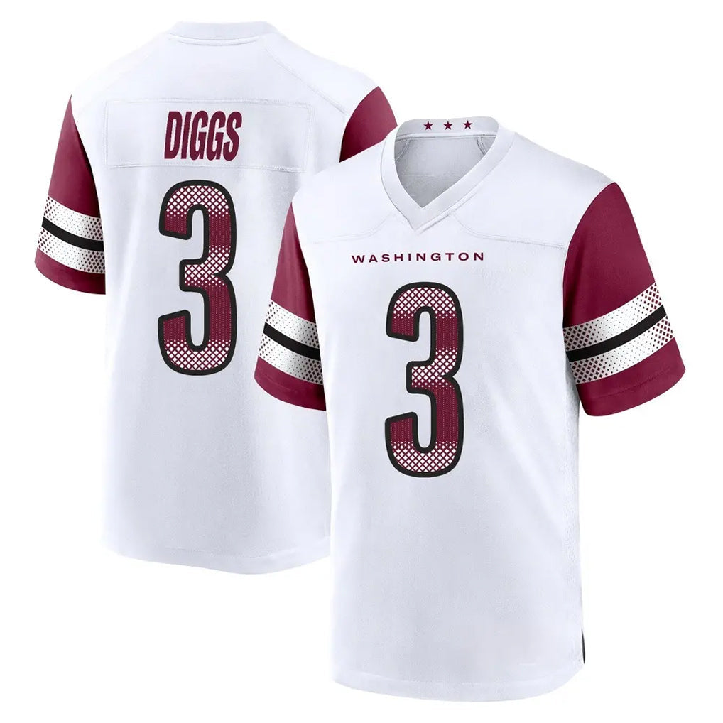 Kooe W.Commanders #3 Stefon Diggs Player White Game Home Stitched Jerseys