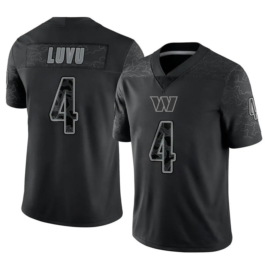 Kooe W.Commanders #4 Frankie Luvu Player Black RFLCTV Limited Stitched Jerseys