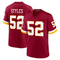 Kooe W.Commanders #52 Sonny Styles Player Burgundy Game Home Stitched Jerseys