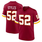 Kooe W.Commanders #52 Sonny Styles Player Burgundy Game Home Stitched Jerseys