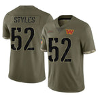 Kooe W.Commanders #52 Sonny Styles Player Olive Salute To Service Limited Home Game Stitched Jerseys