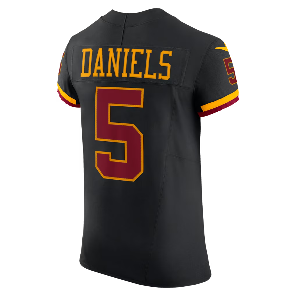 Kooe W.Commanders #5 Jayden Daniels Black Alternate Vapor F.U.S.E. Elite Stitched Jerseys
