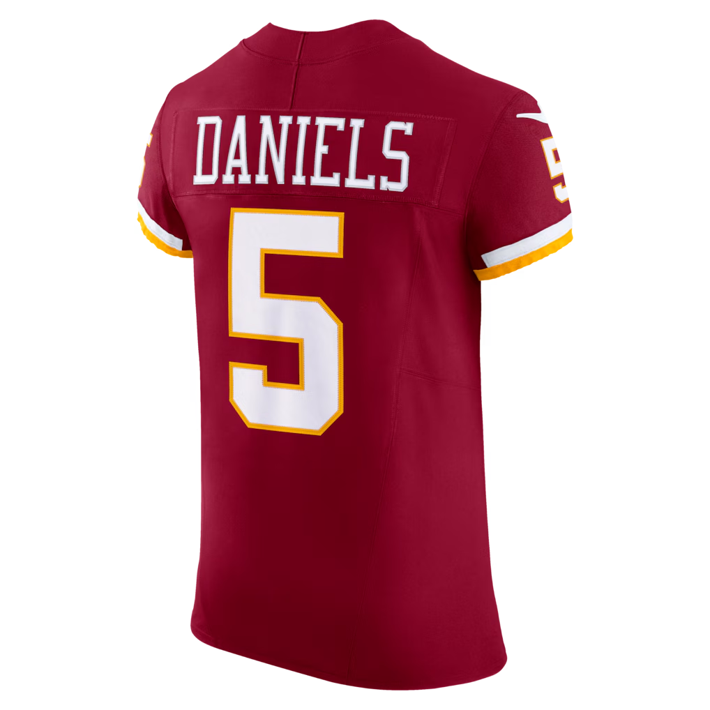 Kooe W.Commanders #5 Jayden Daniels Burgundy Vapor F.U.S.E. Elite Stitched Jerseys
