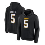 Kooe W.Commanders #5 Jayden Daniels Player Black Salute to Service Hoodies Stitched Jerseys