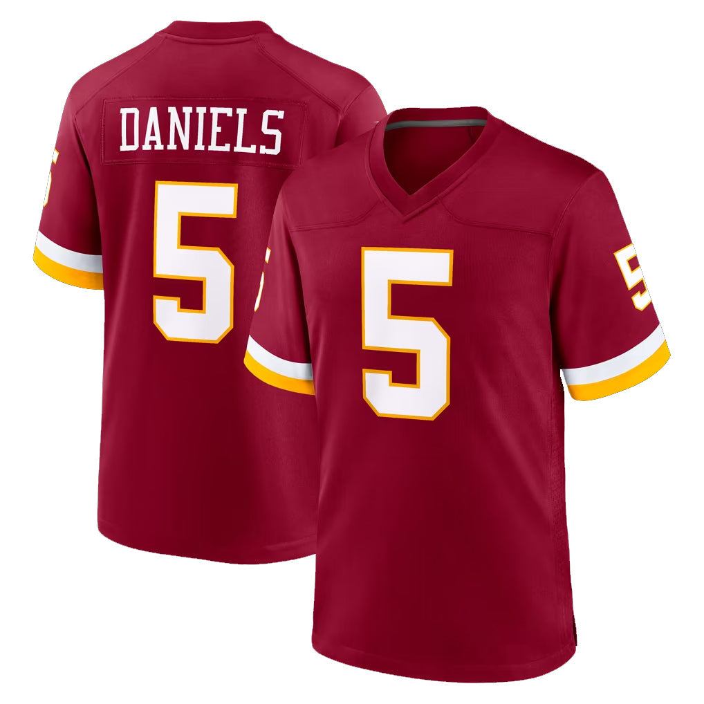 Kooe W.Commanders #5 Jayden Daniels Player Burgundy Game Home Stitched Jerseys