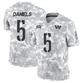 Kooe W.Commanders #5 Jayden Daniels Player Limited Arctic Camo Salute to Service Stitched Jerseys