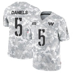 Kooe W.Commanders #5 Jayden Daniels Player Limited Arctic Camo Salute to Service Stitched Jerseys