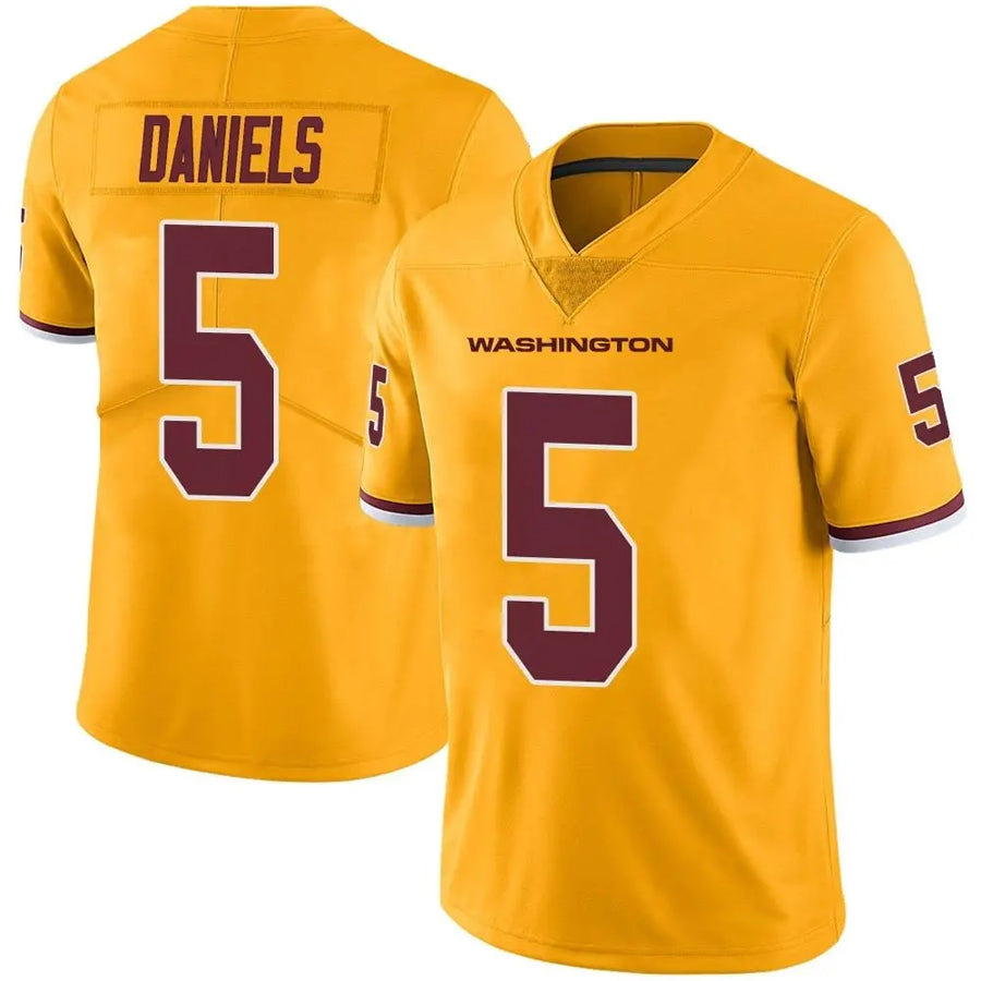 Kooe W.Commanders #5 Jayden Daniels Player Limited Gold Color Rush Stitched Jerseys