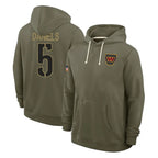 Kooe W.Commanders #5 Jayden Daniels Player Olive Salute to Service Pullover Hoodies Limited Home Stitched Jerseys