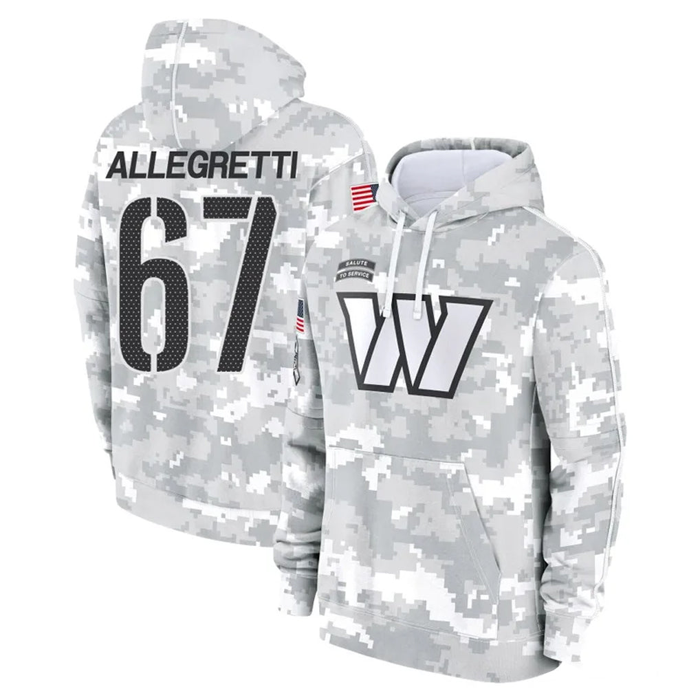 Kooe W.Commanders #67 Nick Allegretti Player Arctic Camo Limited Salute to Service Pullover Hoodies Game Stitched Jerseys