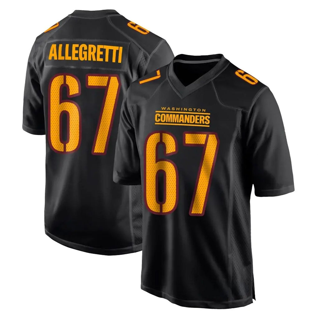 Kooe W.Commanders #67 Nick Allegretti Player Black Carbon Fashion Home Game Stitched Jerseys