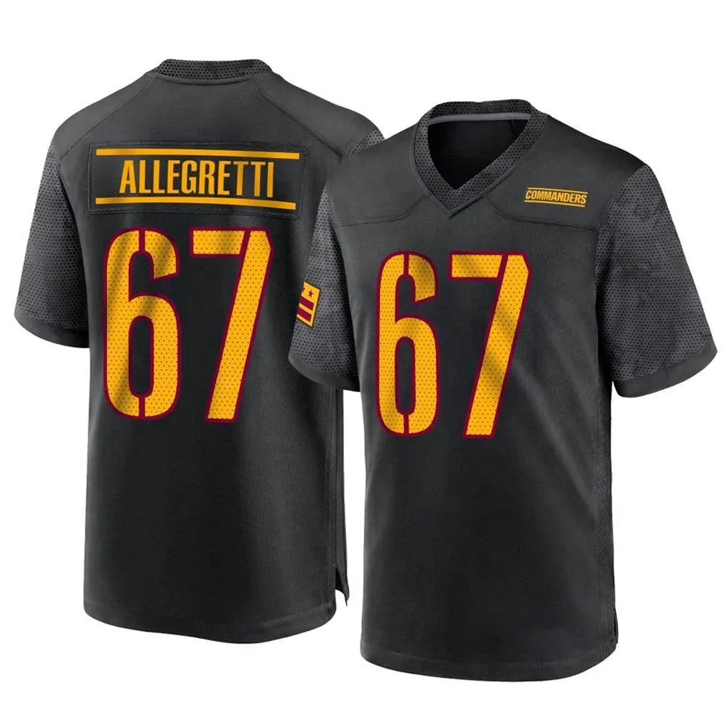 Kooe W.Commanders #67 Nick Allegretti Player Black Home Game Stitched Jerseys