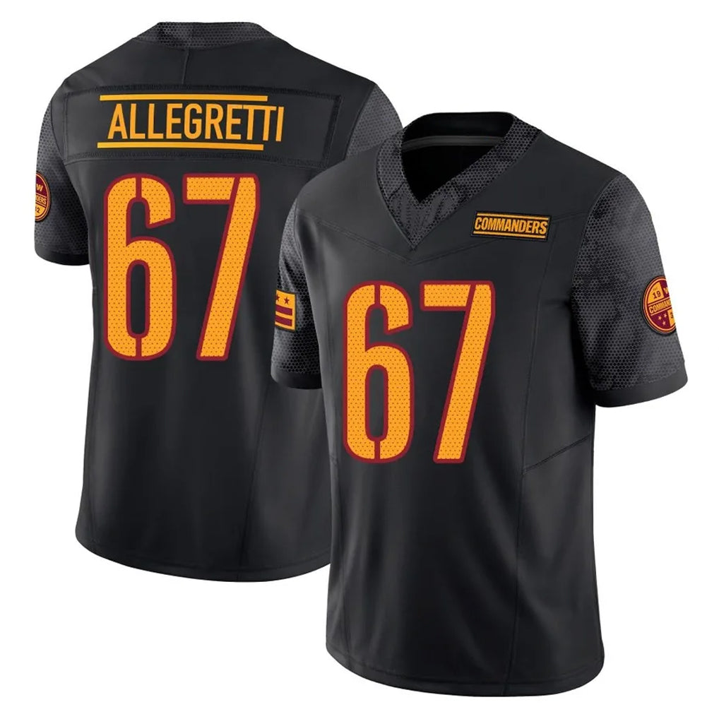 Kooe W.Commanders #67 Nick Allegretti Player Black Limited Vapor F.U.S.E. Home Game Stitched Jerseys