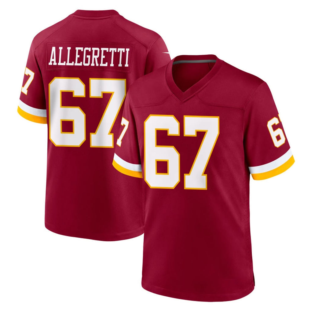 Kooe W.Commanders #67 Nick Allegretti Player Burgundy Game Home Stitched Jerseys
