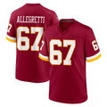 Kooe W.Commanders #67 Nick Allegretti Player Burgundy Game Home Stitched Jerseys