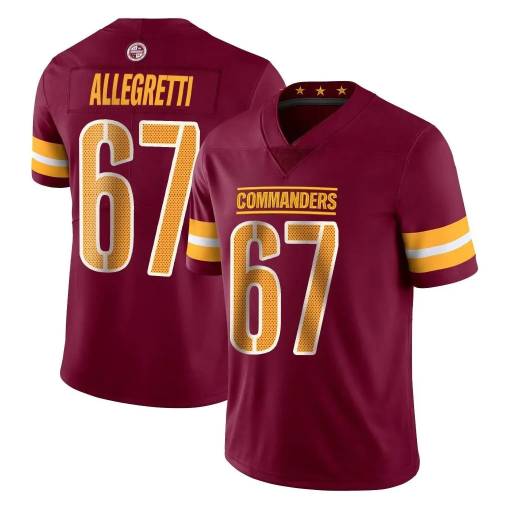 Kooe W.Commanders #67 Nick Allegretti Player Burgundy Limited Vapor Home Game Stitched Jerseys