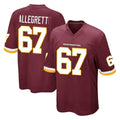 Kooe W.Commanders #67 Nick Allegretti Player Burgundy Team Color Home Game Stitched Jerseys