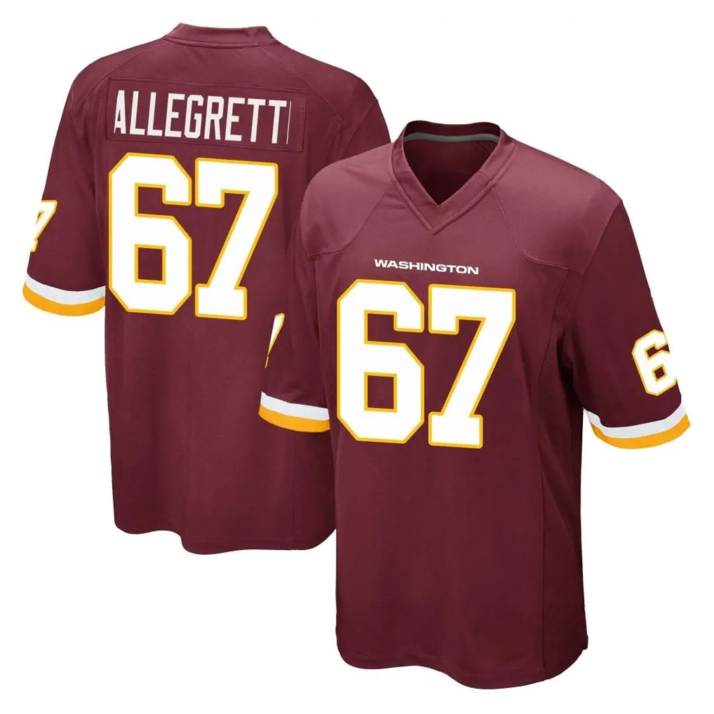 Kooe W.Commanders #67 Nick Allegretti Player Burgundy Team Color Home Game Stitched Jerseys