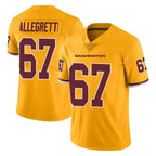 Kooe W.Commanders #67 Nick Allegretti Player Gold Limited Color Rush Home Game Stitched Jerseys