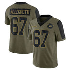 Kooe W.Commanders #67 Nick Allegretti Player Olive Salute To Service Limited Game Stitched Jerseys