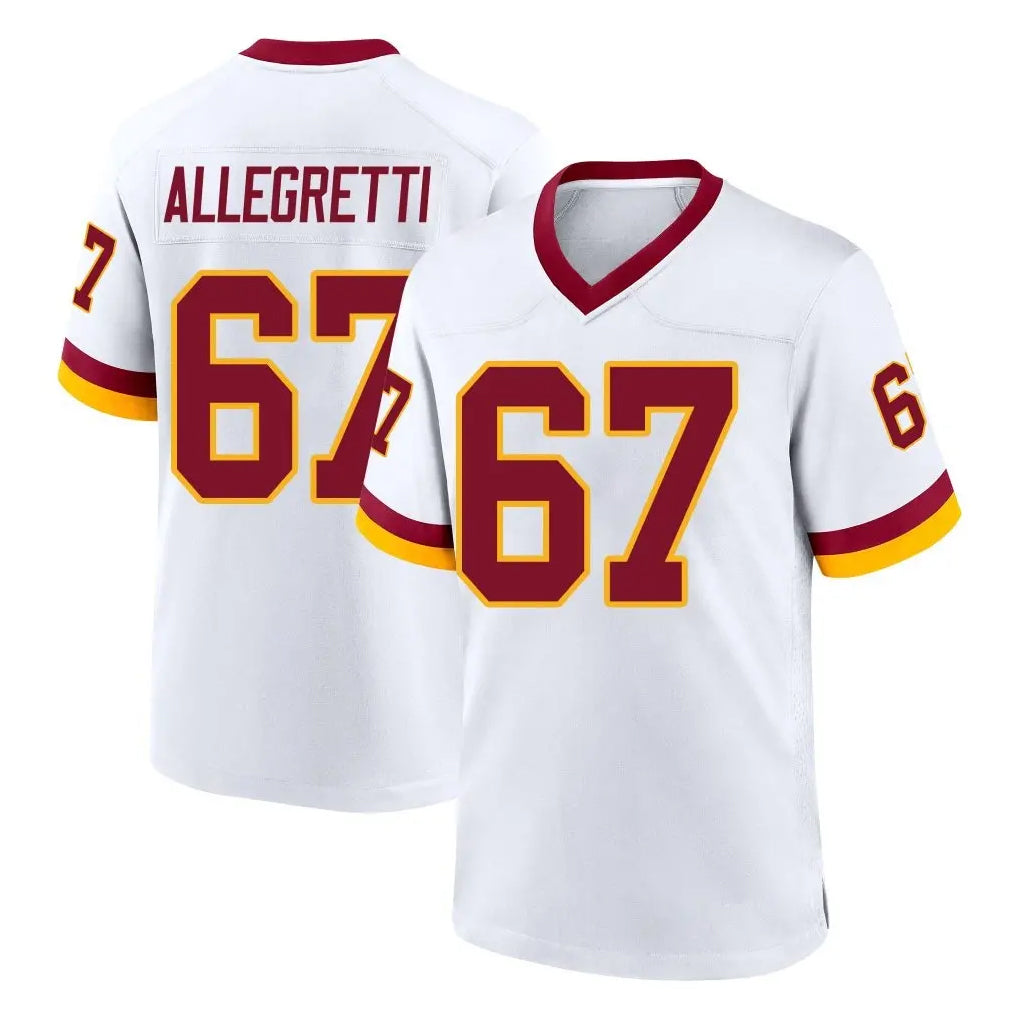 Kooe W.Commanders #67 Nick Allegretti Player White Home Game Stitched Jerseys