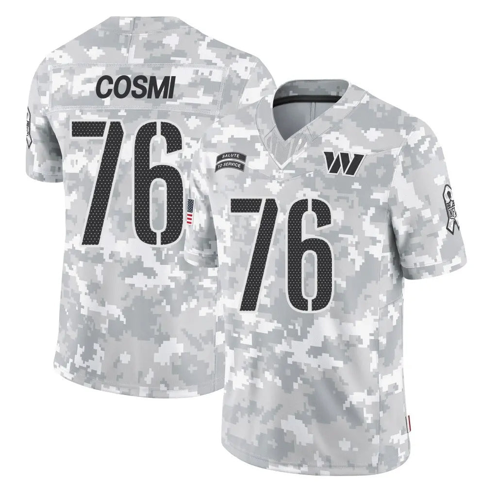 Kooe W.Commanders #76 Sam Cosmi Player Arctic Camo Limited Salute To Service Home Game Stitched Jerseys