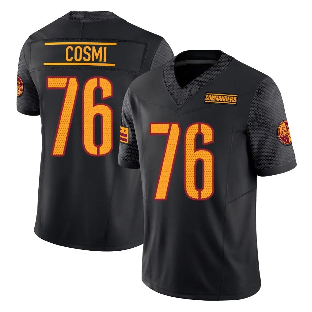 Kooe W.Commanders #76 Sam Cosmi Player Black Limited Vapor F.U.S.E. Home Game Stitched Jerseys
