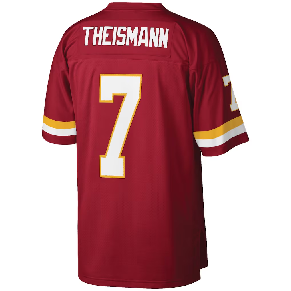 Kooe W.Commanders #7 Joe Theismann Mitchell & Ness Burgundy Legacy Replica Stitched Puhic Jersey