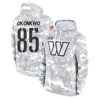 Kooe W.Commanders #85 Chig Okonkwo Player Arctic Camo Limited Salute to Service Pullover Hoodies Game Stitched Jerseys