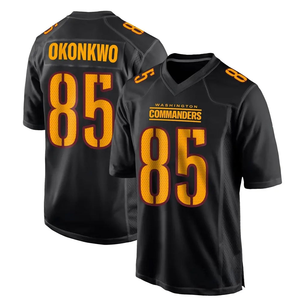Kooe W.Commanders #85 Chig Okonkwo Player Black Carbon Fashion Home Game Stitched Jerseys