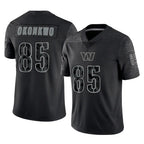 Kooe W.Commanders #85 Chig Okonkwo Player Black Limited Reflective Home Game Stitched Jerseys