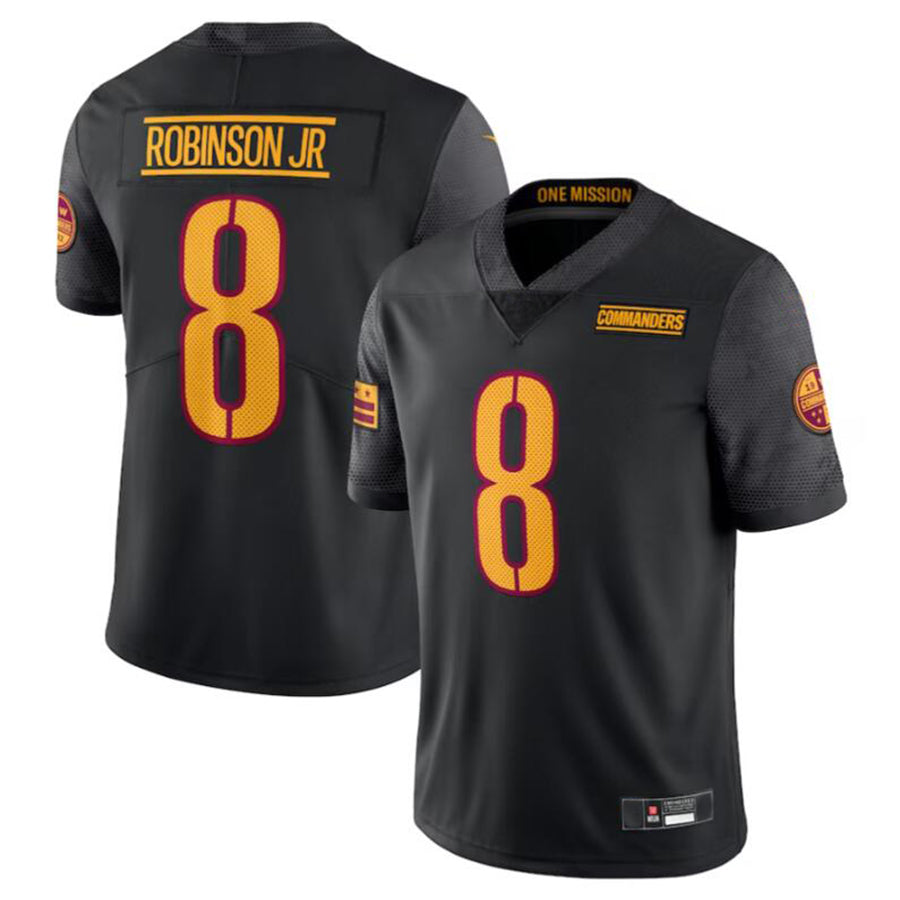 Kooe W.Commanders #8 Brian Robinson Jr. Black Vapor Untouchable Limited American Stitched Jerseys
