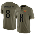 Kooe W.Commanders #8 Brian Robinson Jr. Player Olive Salute To Service Limited Stitched Jerseys