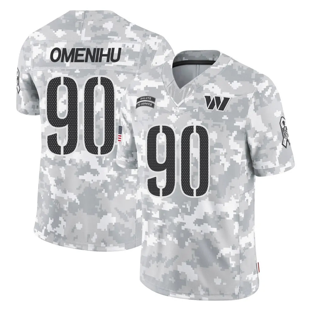 Kooe W.Commanders #90 Charles Omenihu Player Arctic Camo Limited Salute To Service Home Game Stitched Jerseys