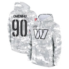 Kooe W.Commanders #90 Charles Omenihu Player Arctic Camo Limited Salute to Service Pullover Hoodies Game Stitched Jerseys