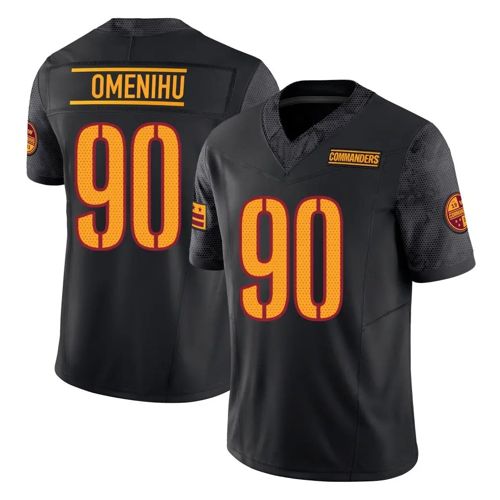 Kooe W.Commanders #90 Charles Omenihu Player Black Limited Vapor F.U.S.E. Home Game Stitched Jerseys