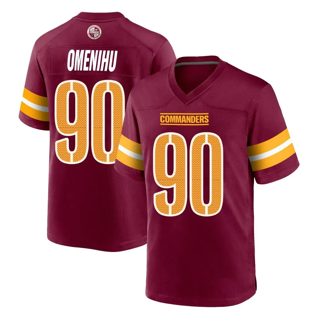 Kooe W.Commanders #90 Charles Omenihu Player Burgundy Home Game Stitched Jerseys