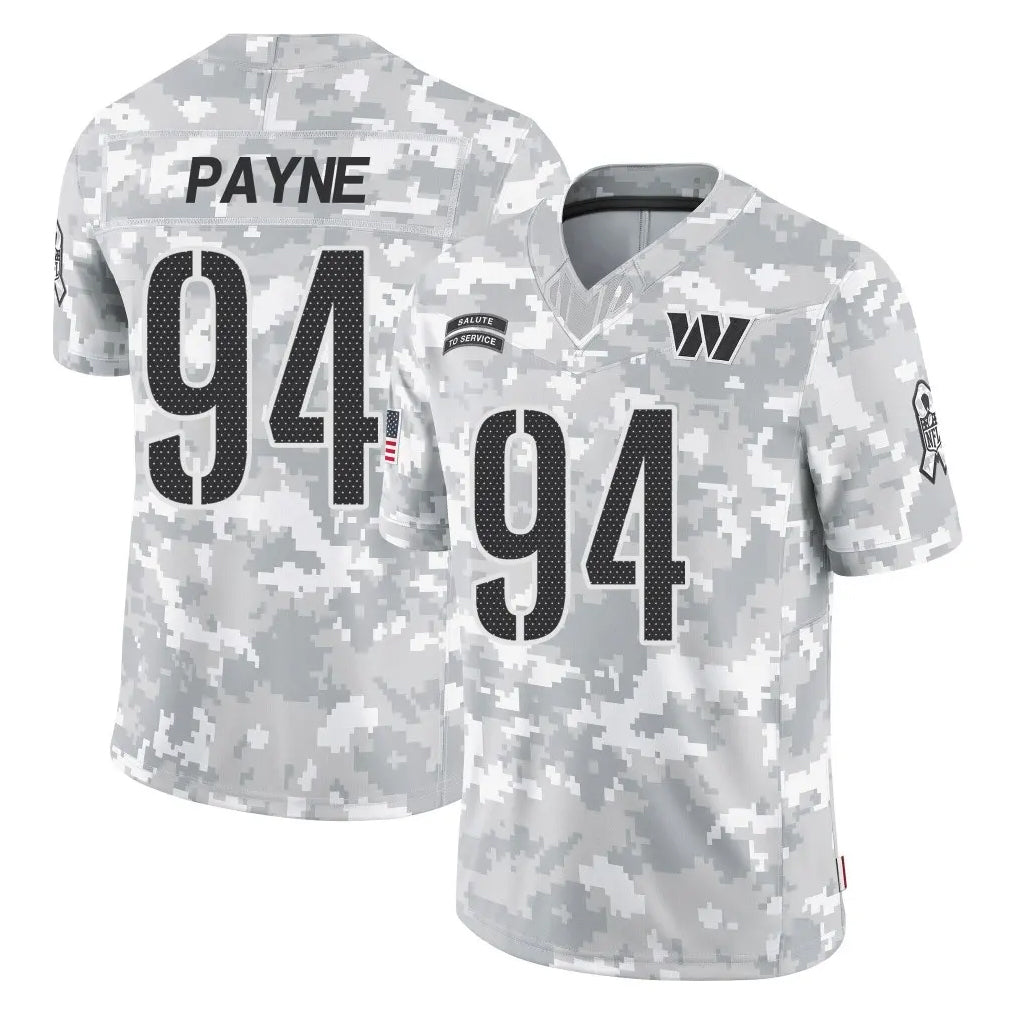 Kooe W.Commanders #94 Daron Payne Player Arctic Camo Limited Salute To Service Home Game Stitched Jerseys