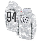 Kooe W.Commanders #94 Daron Payne Player Arctic Camo Limited Salute to Service Pullover Hoodies Game Stitched Jerseys
