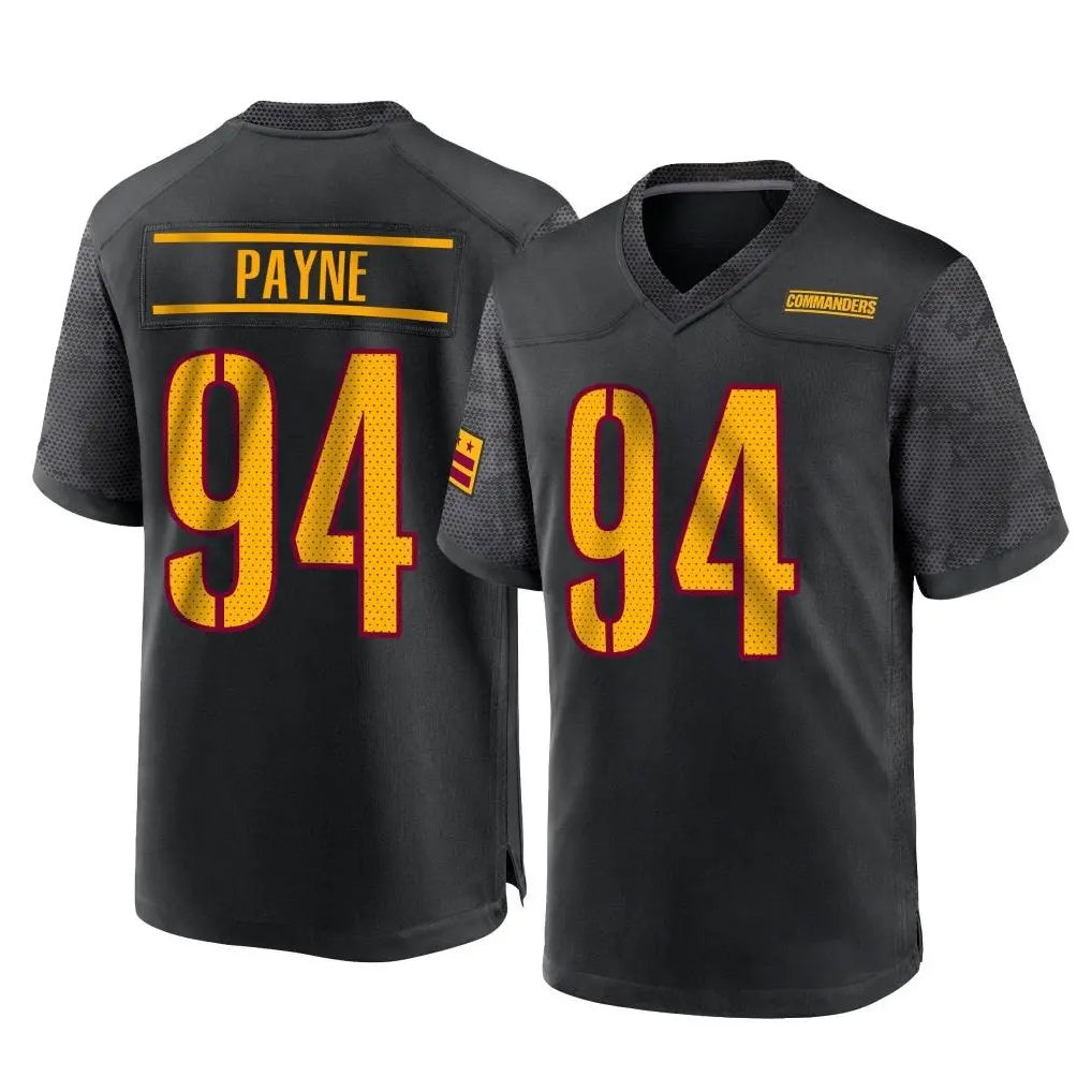 Kooe W.Commanders #94 Daron Payne Player Black Home Game Stitched Jerseys