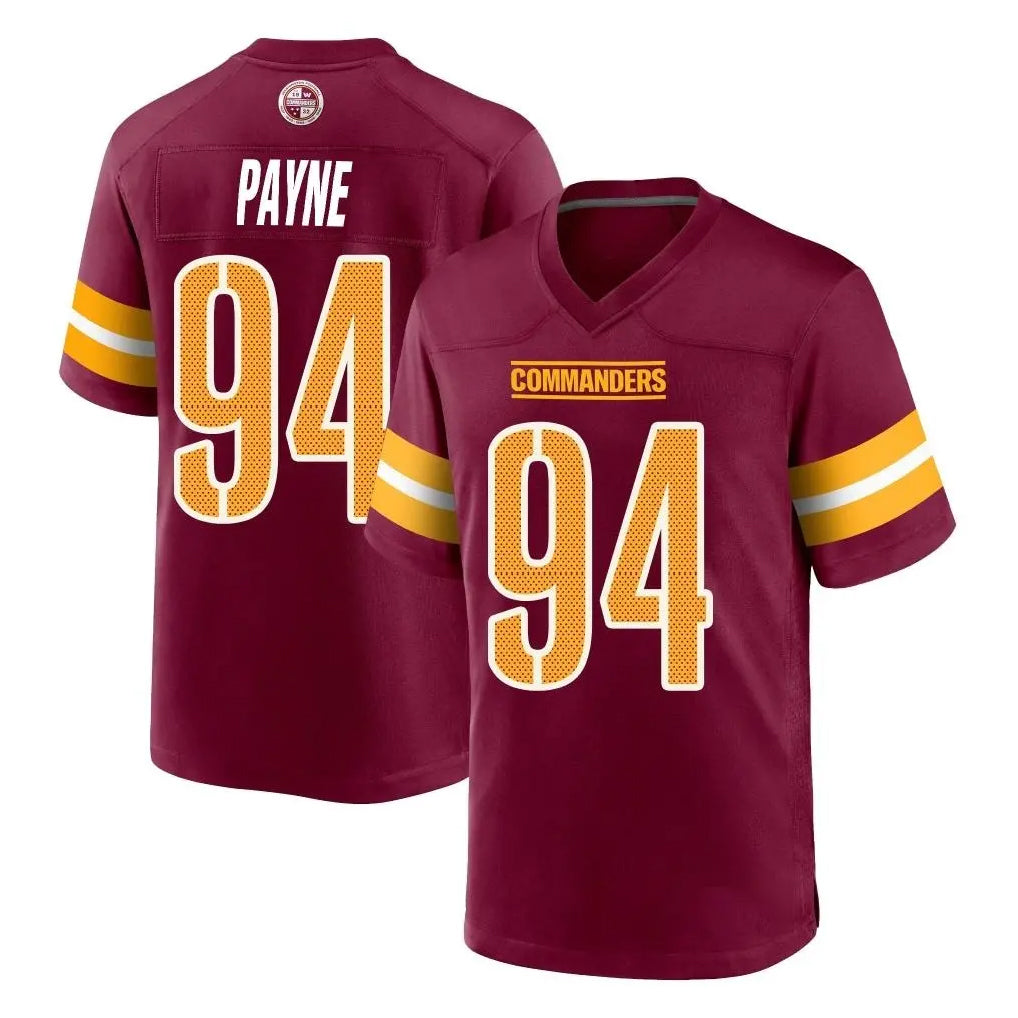 Kooe W.Commanders #94 Daron Payne Player Burgundy Home Game Stitched Jerseys