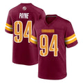 Kooe W.Commanders #94 Daron Payne Player Burgundy Home Game Stitched Jerseys