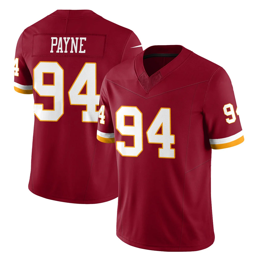 Kooe W.Commanders #94 Daron Payne Player Burgundy Limited Team Vapor F.U.S.E. Home Game Stitched Jerseys