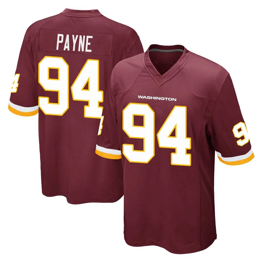 Kooe W.Commanders #94 Daron Payne Player Burgundy Team Color Home Game Stitched Jerseys