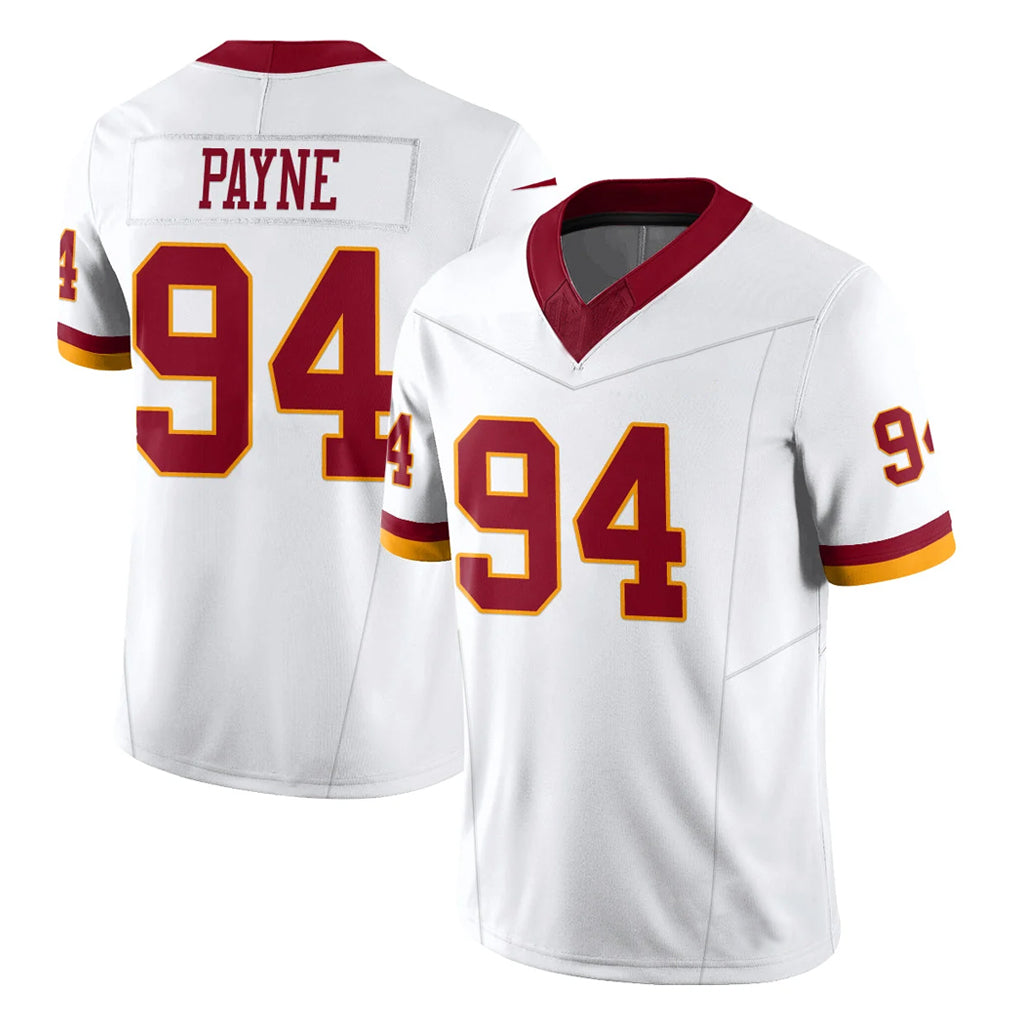 Kooe W.Commanders #94 Daron Payne Player White Limited Vapor F.U.S.E. Home Game Stitched Jerseys