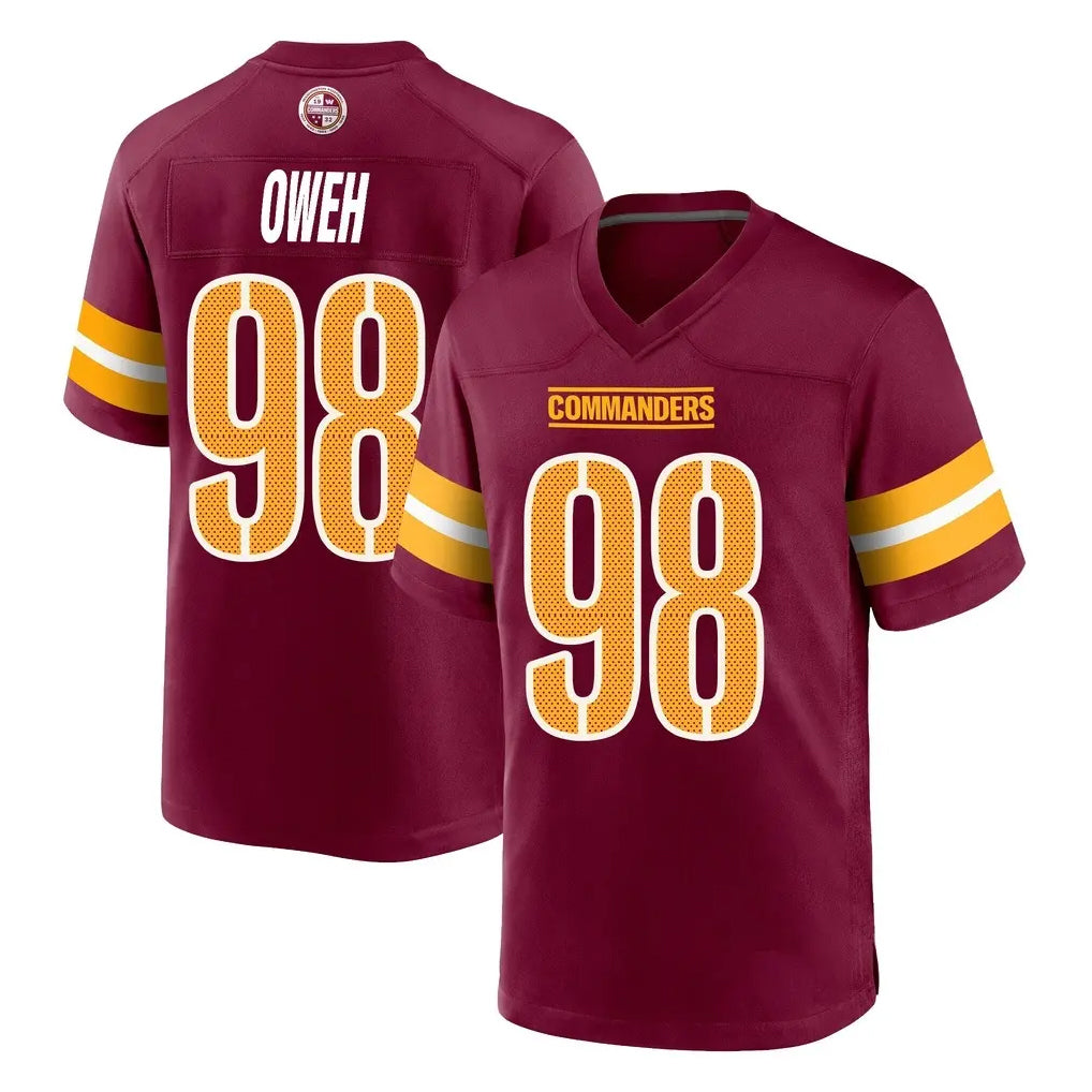 Kooe W.Commanders #98 Odafe Oweh Player Burgundy Home Game Stitched Jerseys