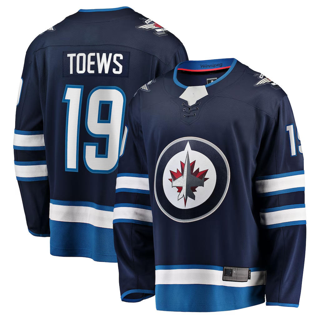 Kooe W.Jets #19 Jonathan Toews Navy Home Breakaway Jerseys
