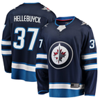 Kooe W.Jets #37 Connor Hellebuyck Navy Breakaway Replica Jerseys