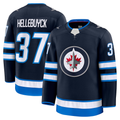 Kooe W.Jets #37 Connor Hellebuyck Navy Home Premium Jerseys