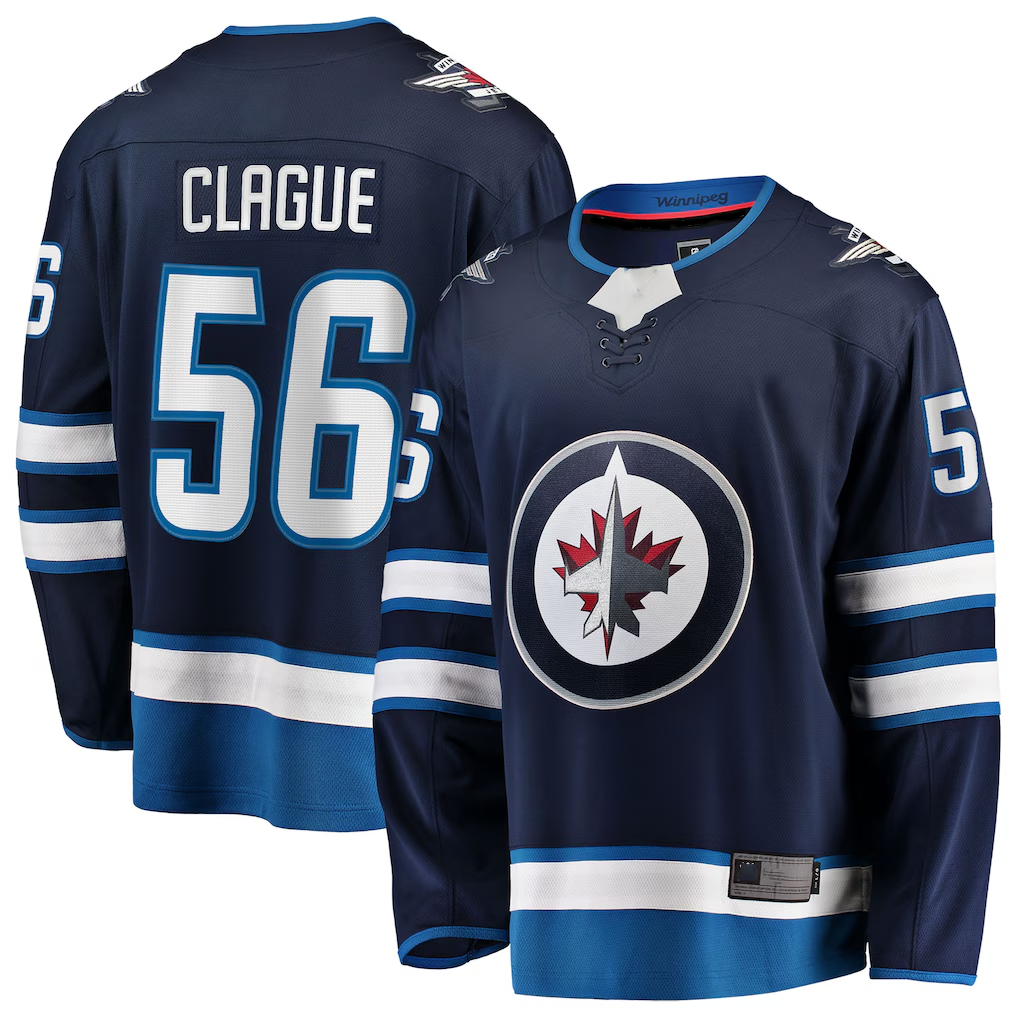 Kooe W.Jets #56 Kale Clague Navy Home Breakaway Jerseys